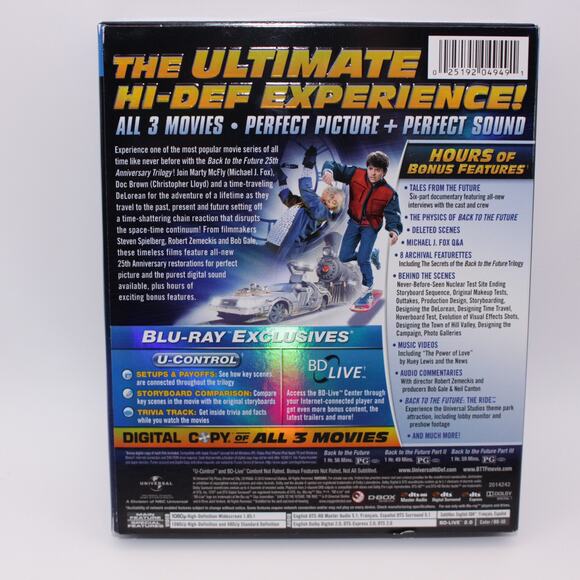 Back to the Future: 25th Anniversary Trilogy (Blu-ray) with Slipcover - Picture 2 of 16